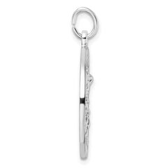 Sterling Silver Rhodium-plated Polished Solid Saint Michael Pendant - 2