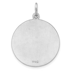 Sterling Silver Rhodium-plated Polished Solid Saint Michael Pendant - 2