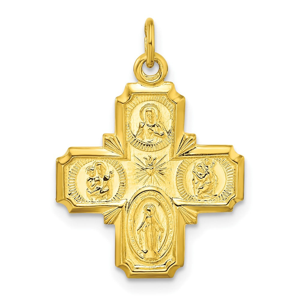 Sterling Silver Gold-tone Polished Solid Miraculous Medal Pendant - 3