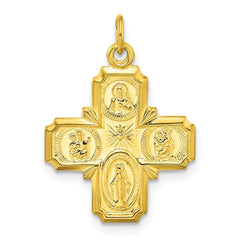 Sterling Silver Gold-tone Polished Solid Miraculous Medal Pendant - 3