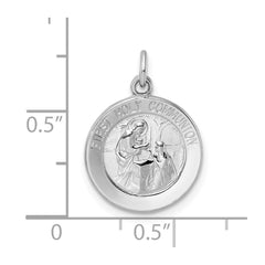 Sterling Silver Rhodium-plated Polished Solid 1st Holy Communion Pendant - 2