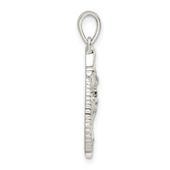 Sterling Silver Polished Dove with Hands Pendant