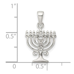 Sterling Silver Polished Menorah Pendant