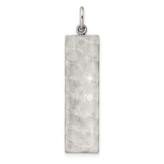 Sterling Silver Polished and Textured Solid Mezuzah w/Star of David Pendant