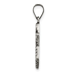 Sterling Silver Antiqued and Textured Solid Star of David Pendant