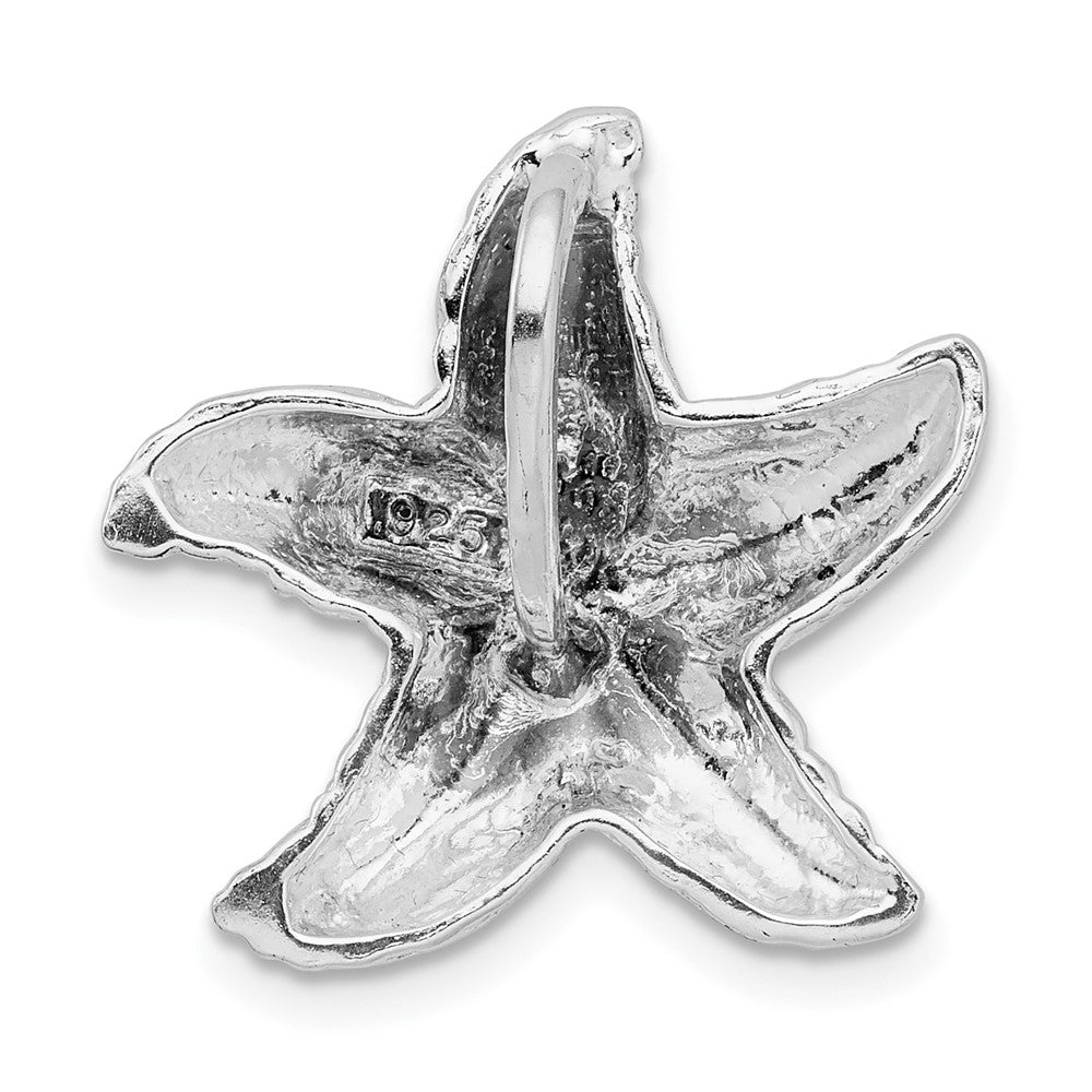 De-Ani Sterling Silver Rhodium-Plated Polished and Textured Starfish Slide - 2