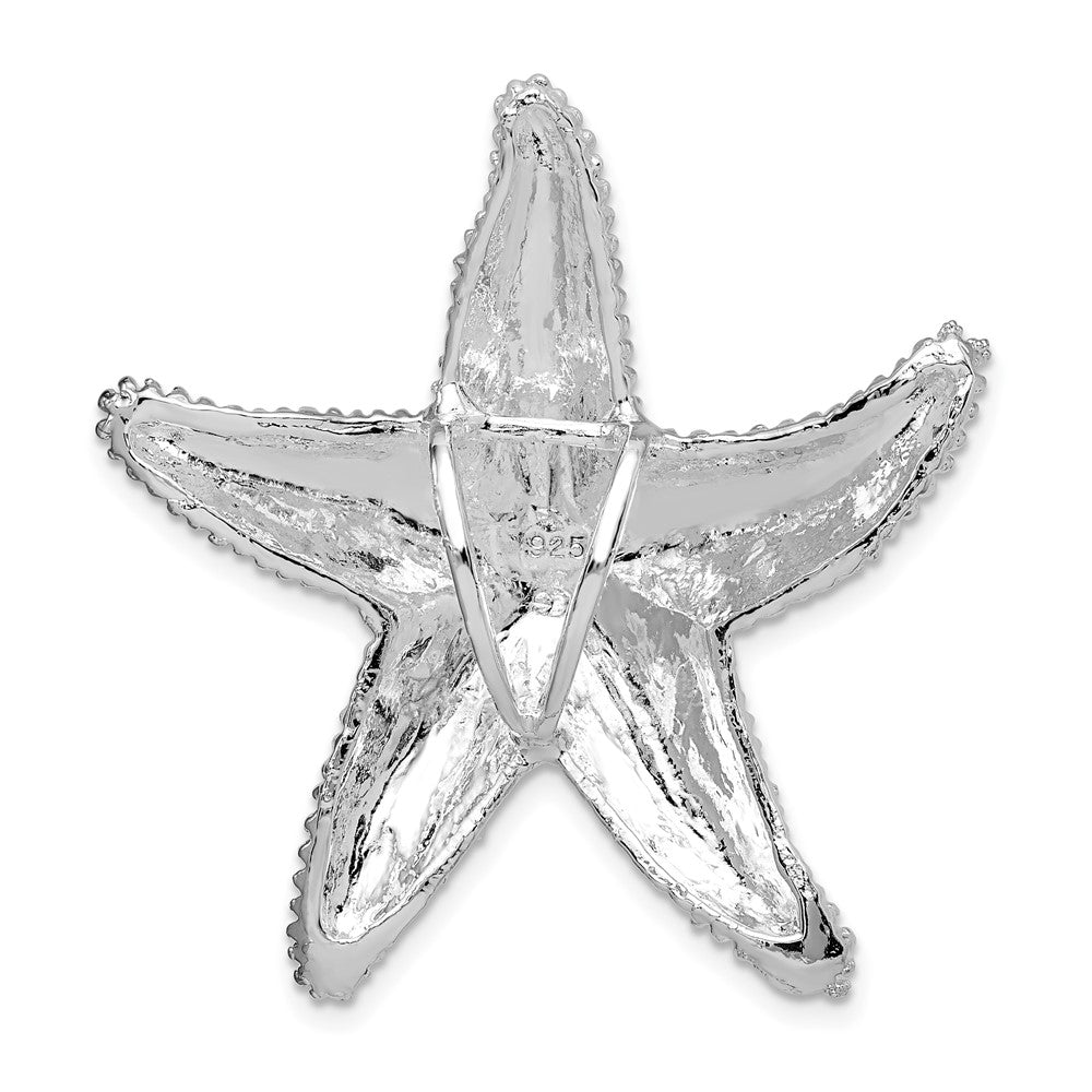 De-Ani Sterling Silver Rhodium-Plated Polished and Textured Starfish Slide - 3