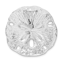 De-Ani Sterling Silver Rhodium-Plated Polished and Textured Large Sand Dollar Slide