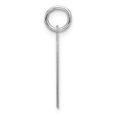 Small Sterling Silver Rhodium-plated Artisan Block Letter U Initial Charm