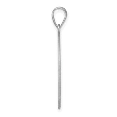 Large Sterling Silver Rhodium-plated Fancy Script Letter H Initial Pendant