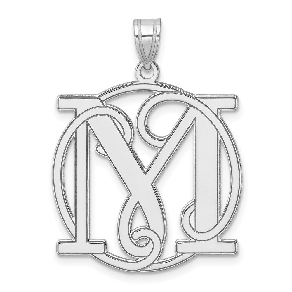 Large Sterling Silver Rhodium-plated Fancy Script Letter M Initial Pen ...