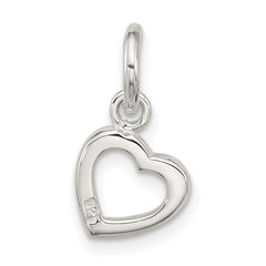 Sterling Silver Polished Open Heart Pendant