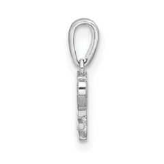 Sterling Silver Rhodium-plated CZ LOVE Pendant