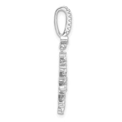 Sterling Silver Rhodium-plated CZ Snowflake Pendant