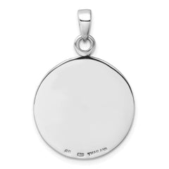 Sterling Silver Rhodium-plated Antiqued Skull Pendant