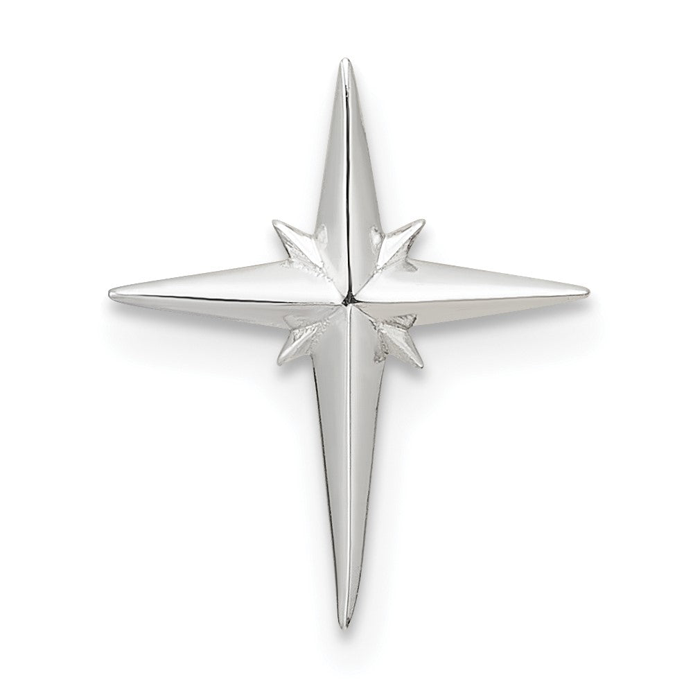 Sterling Silver E-Coating Cross Chain Slide