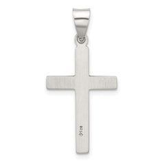 Sterling Silver Antiqued Solid Textured Cross Pendant - 2