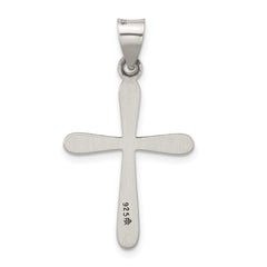 Sterling Silver Antiqued Solid Textured Cross Pendant - 4
