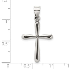 Sterling Silver Antiqued Solid Textured Cross Pendant - 4