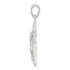 Sterling Silver Polished Crucifix Cross Pendant - 3
