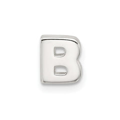 Sterling Silver E-coated Letter B Slide Charm
