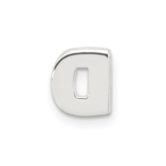 Sterling Silver E-coated Letter D Slide Charm