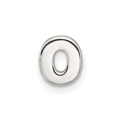 Sterling Silver E-coated Letter O Slide Charm