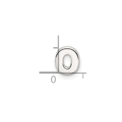 Sterling Silver E-coated Letter O Slide Charm