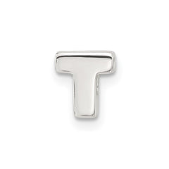 Sterling Silver E-coated Letter T Slide Charm