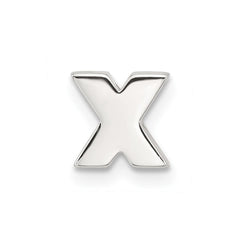 Sterling Silver E-coated Letter X Slide Charm