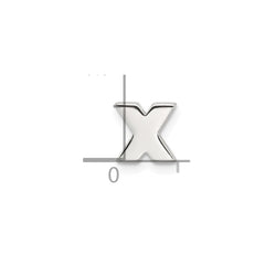 Sterling Silver E-coated Letter X Slide Charm