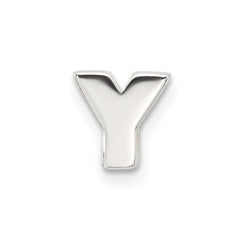 Sterling Silver E-coated Letter Y Slide Charm