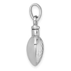 Sterling Silver Rhodium-plated Polished and Textured Heart with Leaves Ash Holder Pendant