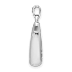 Sterling Silver Rhodium-plated Polished CZ Ash Holder Pendant