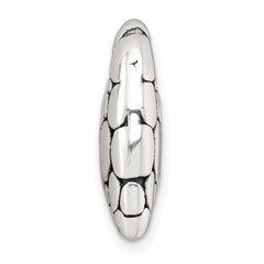 Sterling Silver Polished and Antiqued Pebbled Heart Chain Slide Pendant