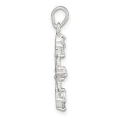 Sterling Silver Polished CZ Snowflake Pendant - 2