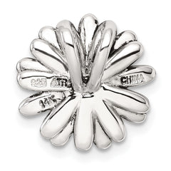 Sterling Silver with 14k Center Accent Antiqued Sun Flower Chain Slide Pendant