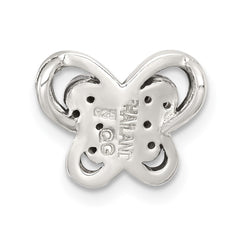 Sterling Silver Antiqued Marcasite Butterfly Chain Slide Pendant