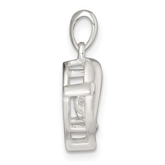 Sterling Silver Polished Vibrant Moving CZ 2-Dolphin Pendant