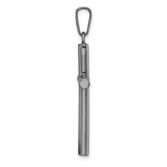 Sterling Silver Ruthenium-plated Polished Hollow Latin Cross Pendant - 3