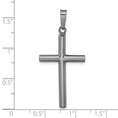 Sterling Silver Ruthenium-plated Polished Hollow Latin Cross Pendant - 3