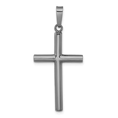Sterling Silver Ruthenium-plated Polished Hollow Latin Cross Pendant - 3