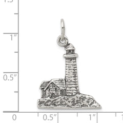 Sterling Silver Antiqued Lighthouse Charm - 2