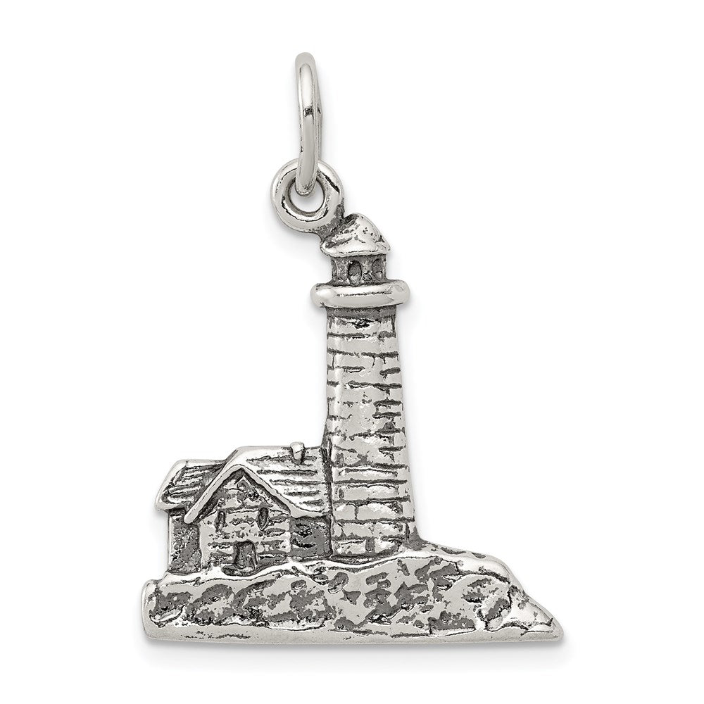 Sterling Silver Antiqued Lighthouse Charm - 2