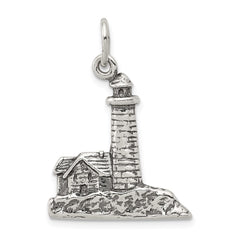 Sterling Silver Antiqued Lighthouse Charm - 2