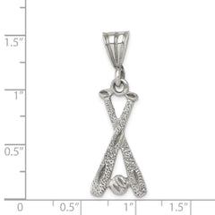 Sterling Silver Two Bats & a Ball Charm
