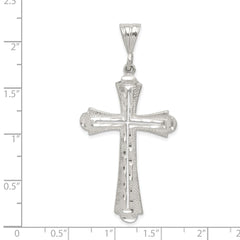Sterling Silver Diamond-cut Cross Pendant - 2