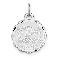 Sterling Silver Rhodium-plated A Date To Remember Disc Charm - 2
