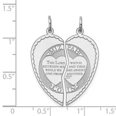 Sterling Silver Rhodium-plated Breakapart Mizpah Charm - 2