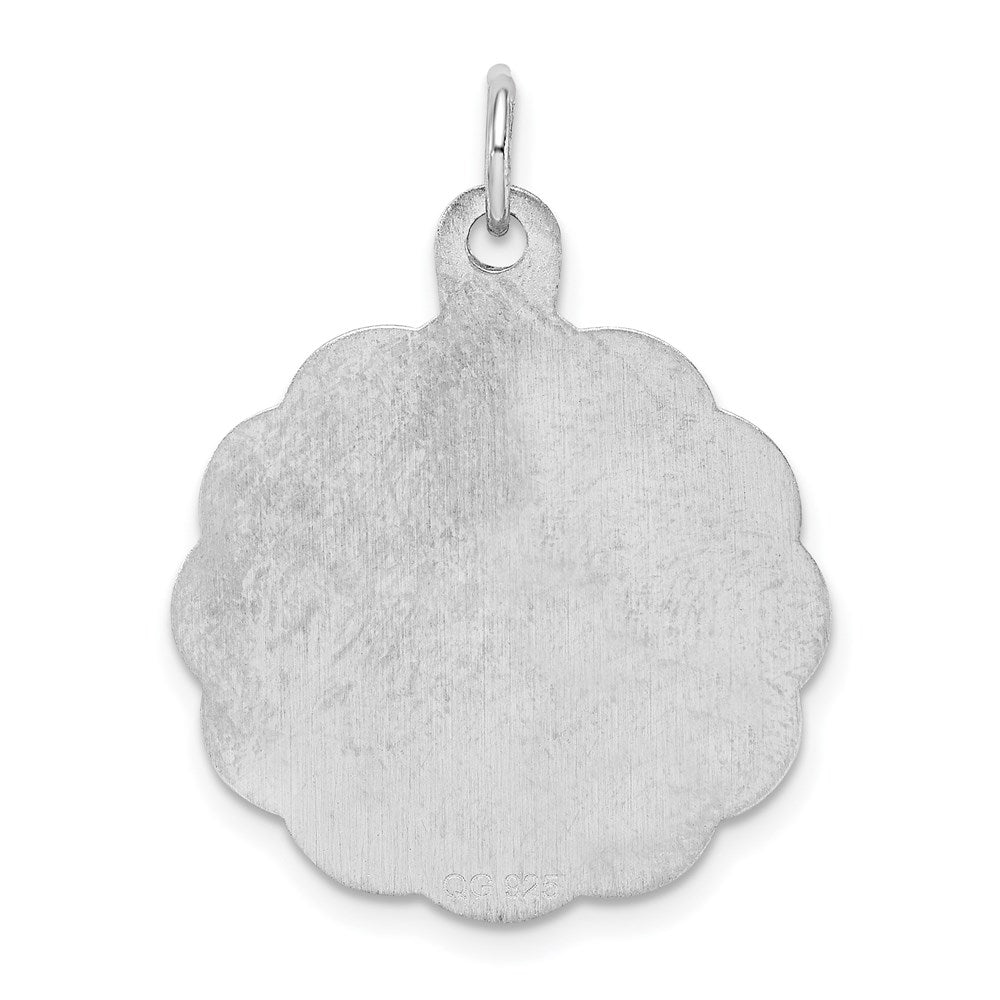 Sterling Silver Rhodium-plated 25th Anniversary Disc Charm - 2